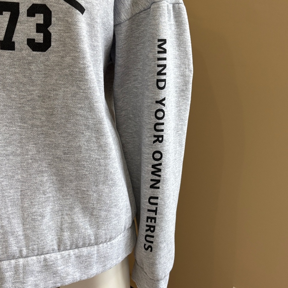 Gray 'Pro Roe 1973' Graphic Sweatshirt View 3